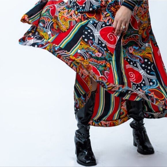 Unique Vintage Boots Women's Black Go Go Dancer Mod 70s Hippie Knee Hi Costume - Picture 3 of 7